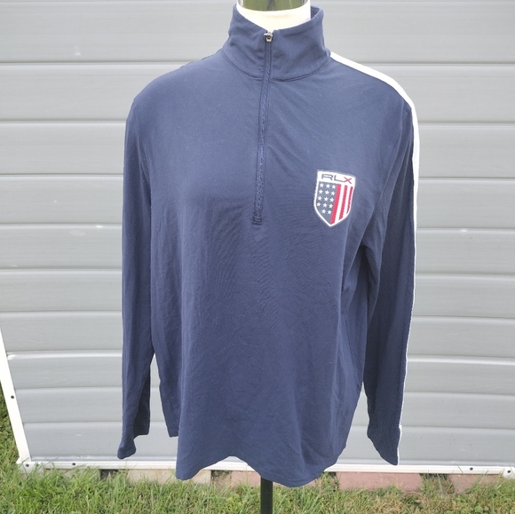 Vintage Ralph Lauren Polo RLX Track Jacket Mens Large US OPEN 2013 Tennis Sport - Picture 1 of 8